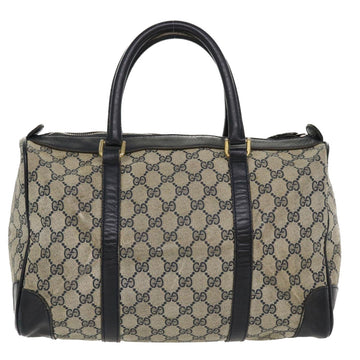GUCCI VS Canvas Boston Bag PVC Leather Gray Navy  th3293