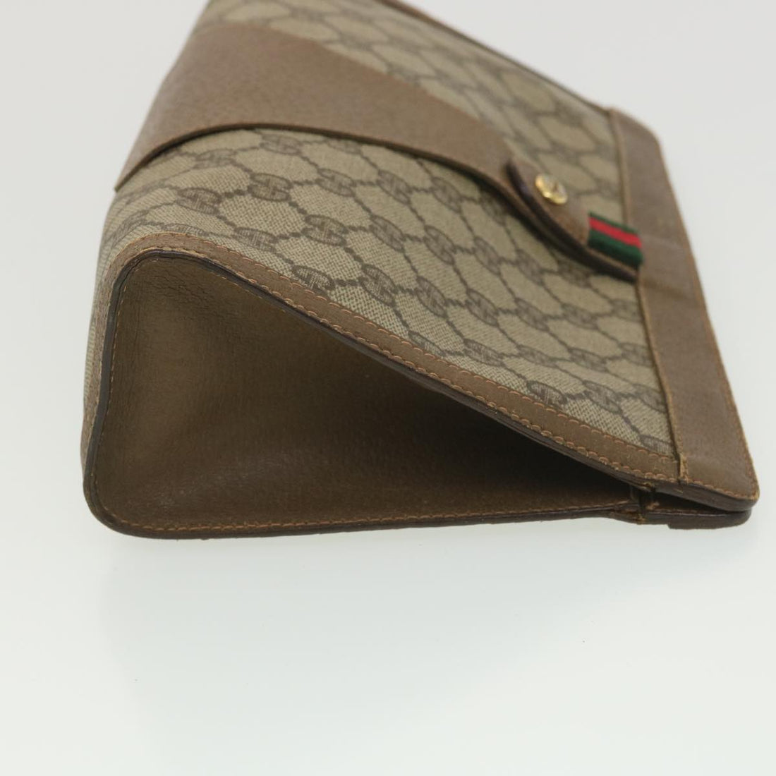 GUCCI VS Canvas Web Sherry Line Clutch Bag Beige Red Green 89 01 033  th3487