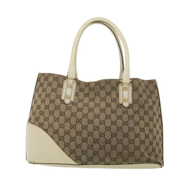 GUCCI VS Canvas Sherry Line Shoulder Bag Beige