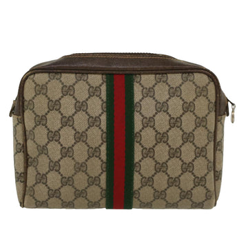 GUCCI VS Canvas Web Sherry Line Clutch Bag Beige Red 27004998  th3783
