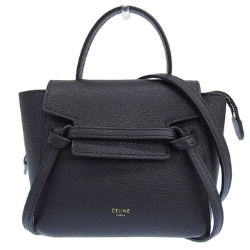 Celine Leather Belt Bag Pico Black 2WAY
