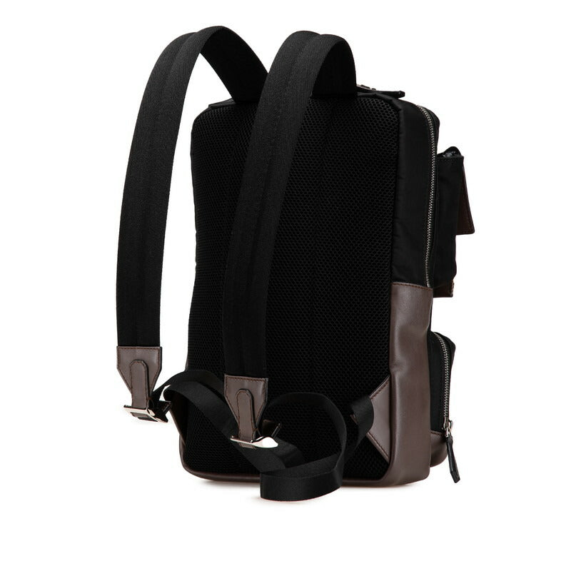 Fendi Nylon Leather Zucca Backpack 7VZ047