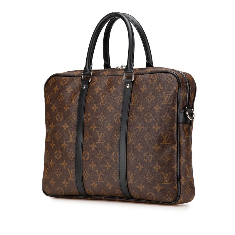 Louis Vuitton Monogram Macassar Porte-Documents Voyage PM 2way Bag M52005