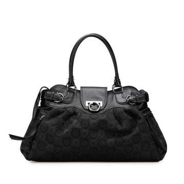 Salvatore Ferragamo Canvas Leather Gancini Handbag