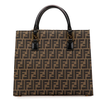 Fendi Zucca Canvas Leather Tote Bag 15095
