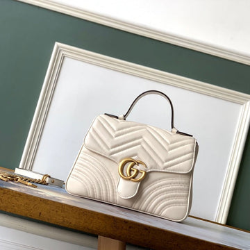 VS Marmont 26.5cm White Calfskin Gold Hardware
