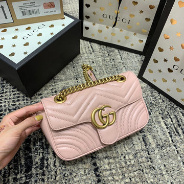 VS Marmont 22cm Pink Calfskin Gold Hardware