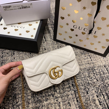 VS Marmont Mini 16.5cm White Calfskin Gold Hardware