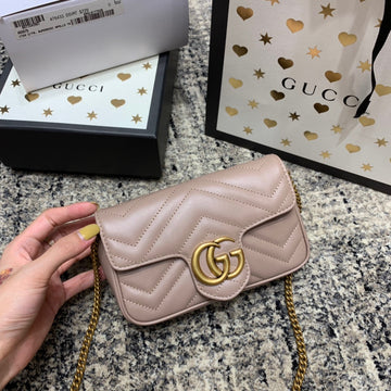 VS Marmont Mini 16.5cm Dark Beige Calfskin Gold Hardware