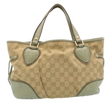 GUCCI VS Canvas Tote Bag Fringe Beige Green  yk3822