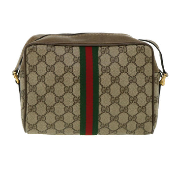 GUCCI VS Canvas Web Sherry Line Shoulder Bag Beige Green 98.02.004  yk5881B