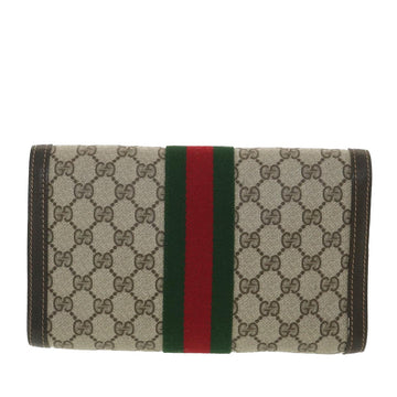 GUCCI VS Canvas Web Sherry Line Clutch Bag Beige Red Green 41.014  yk6142B