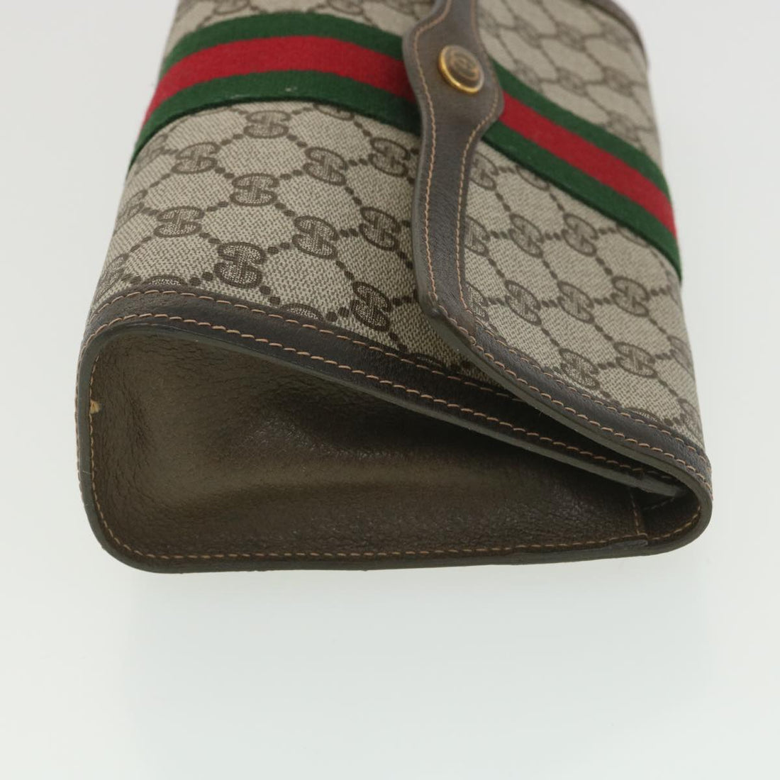 GUCCI VS Canvas Web Sherry Line Clutch Bag Beige Red Green 41.014  yk6142B