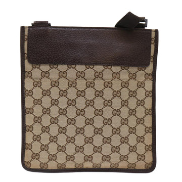 GUCCI VS Canvas Shoulder Bag Leather Beige 27639  yk7751