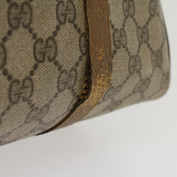 GUCCI VS Canvas Web Sherry Line Boston Bag PVC Leather Beige Green  yk7856