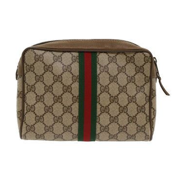 GUCCI VS Canvas Web Sherry Line Clutch Bag Beige Red Green 39.01.012  yk7950