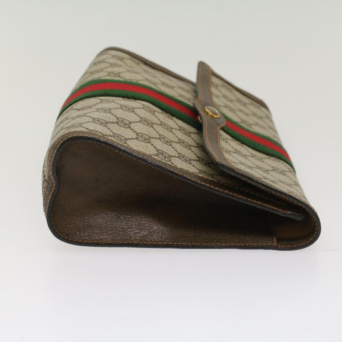 GUCCI VS Canvas Web Sherry Line Clutch Bag Beige Red Green 84.01.007  yk7987