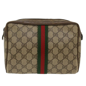 GUCCI VS Canvas Web Sherry Line Clutch Bag Beige Red Green 56.01.012  yk8055