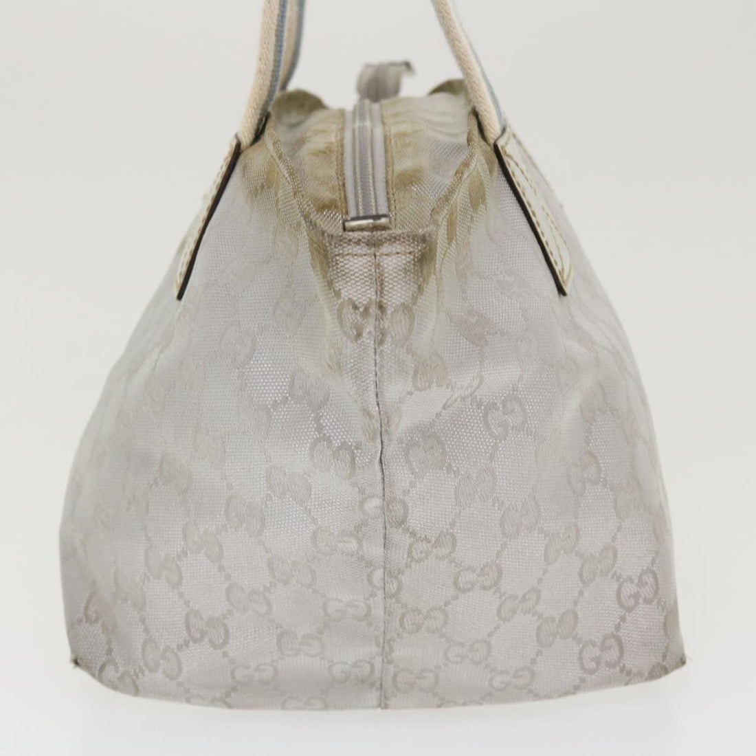 GUCCI VS Canvas Sherry Line Tote Bag Silver Blue gray 131223  yt974