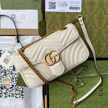 VS Marmont 26cm White Calfskin Gold Hardware